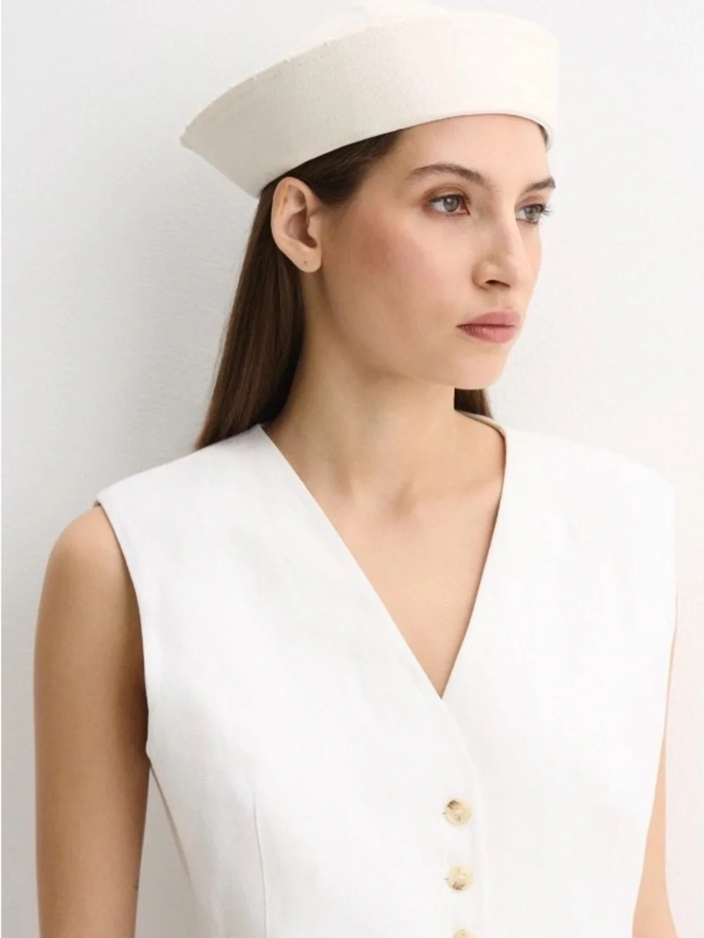 Beige Sailor Hat